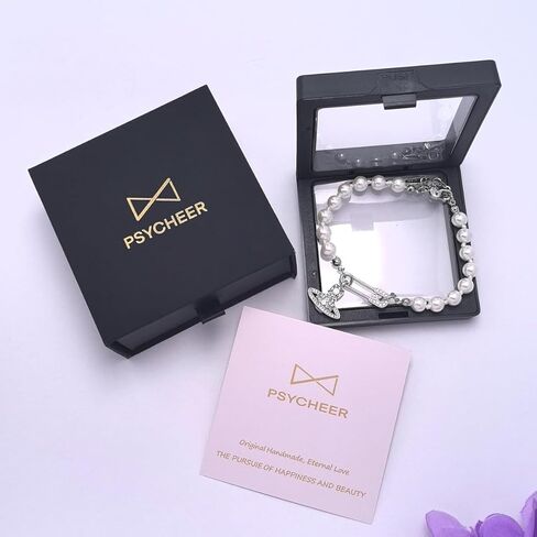 Saturn Pearl Bracelet for Women Planet Jewelry Pin Saturn Accessories for Women Saturn Charm Bracelet with Zirconia, Jewelry Gift for Mother Wife Daughter for Anniversary Birthday in Saudi Arabia