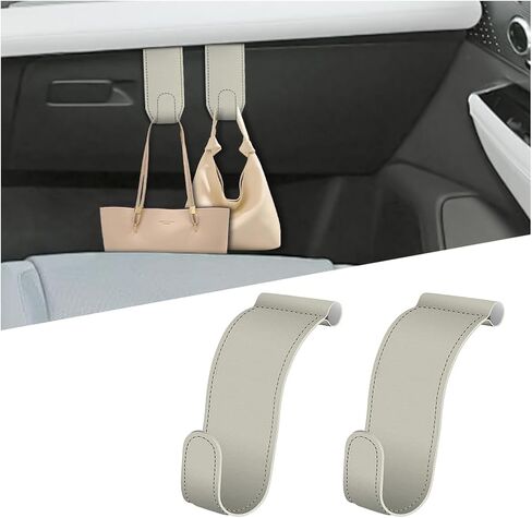Car Co-Pilot Glovebox Hooks, 2PCS Anti-Scratch Vehicle Passenger Seat Storage Hanger for Handbag Purse Umbrellas, Auto Interior Organizer, Universal for SUV Sedan Truck(Black) in Kuwait