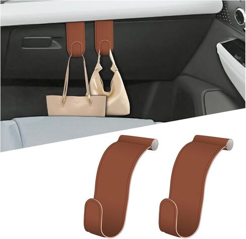 Car Co-Pilot Glovebox Hooks, 2PCS Anti-Scratch Vehicle Passenger Seat Storage Hanger for Handbag Purse Umbrellas, Auto Interior Organizer, Universal for SUV Sedan Truck(Black) in Kuwait