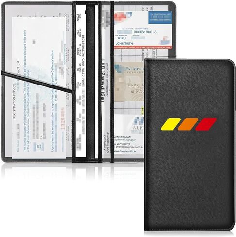Leather Car Registration and Insurance Cards Holder, Vehicle Glove Box Car Organizer Documents License Compatible with 1 2 3 4 5 6 7 Auto Interior Accessories in Saudi Arabia