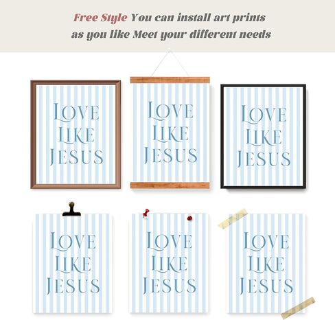 LARTSFRO Coquette Blue Bow Jesus Wall Art Decor Posters, Light Blue Bow Room Bedroom Bathroom Wall Art Decor Aesthetic for Teen Girls Gifts, Inspirational Bible Verses Bow Wall Decor, 10x8 Inch Set of 4 Unframed Bow Pictures in Saudi Arabia