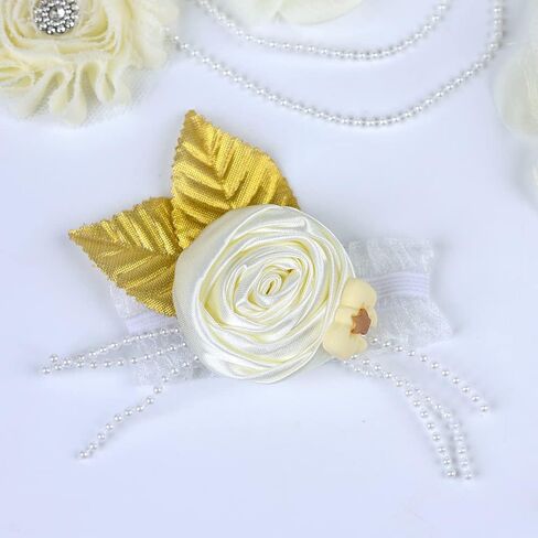 Ivory Handmade Maternity Flower Sash Belt with Badge Set Pregnant Women Waisband Belt Mom to Be Sash Photography in Saudi Arabia