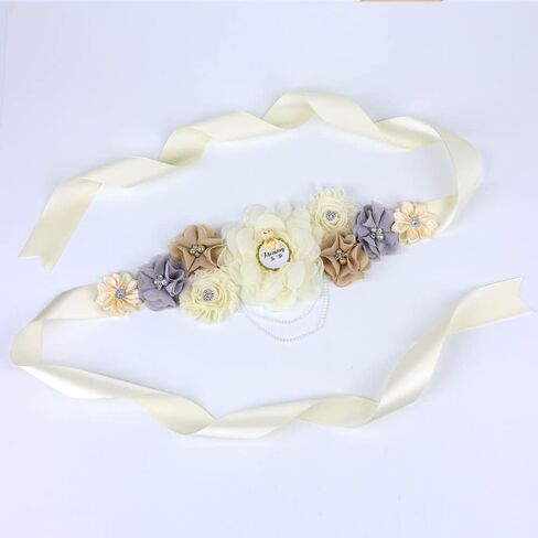 حزام الأمومة المصنوعة يدويًا زهرة الأمومة مع شارة مجموعة الحوامل Waisband Belt Mom لتكون SASH Photography in Saudi Arabia