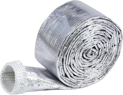 Silver Automotive Heat Shield Sleeve Aluminized Sheathing(500 Fahrenheit) - Vapor Lock, Waterproof Heat Shielding Wiring Wrap Insulation Protector Roll (1inch - 12Feet) in Saudi Arabia