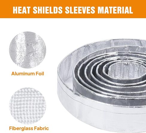 Silver Automotive Heat Shield Sleeve Aluminized Sheathing(500 Fahrenheit) - Vapor Lock, Waterproof Heat Shielding Wiring Wrap Insulation Protector Roll (1inch - 12Feet) in Saudi Arabia