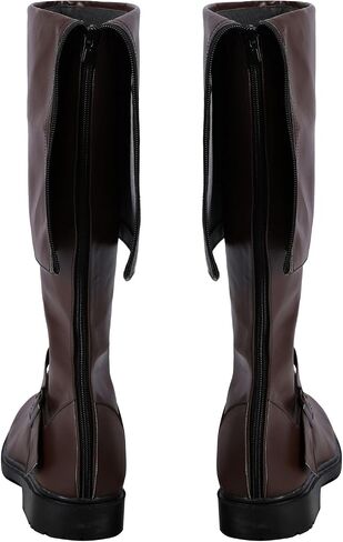 Adult Men Qui Gon Jinn Cosplay Leather Shoes Count Dooku Mace Boots Mace Windu Cosplay Halloween Accessories in Saudi Arabia