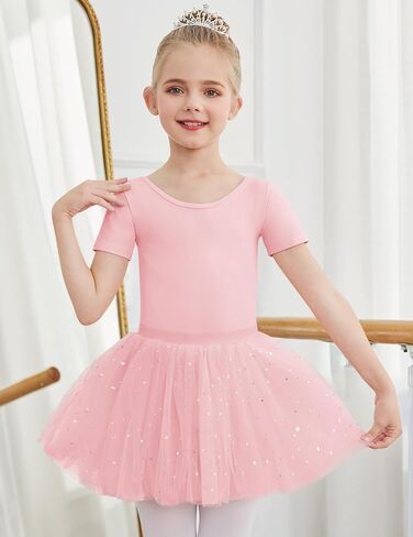 Zaclotre Girls Ballet Ballet ثياب قصيرة القوس Bow Back Tutu Ballerina Costume Toddler Dance Dance Outfit Combo in Kuwait