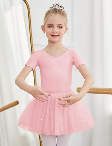 Zaclotre Girls Ballet Ballet ثياب قصيرة القوس Bow Back Tutu Ballerina Costume Toddler Dance Dance Outfit Combo in Kuwait