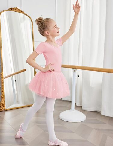 Zaclotre Girls Ballet Ballet ثياب قصيرة القوس Bow Back Tutu Ballerina Costume Toddler Dance Dance Outfit Combo in Kuwait