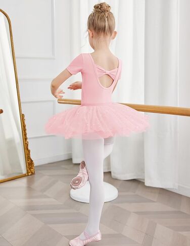 Zaclotre Girls Ballet Ballet ثياب قصيرة القوس Bow Back Tutu Ballerina Costume Toddler Dance Dance Outfit Combo in Kuwait