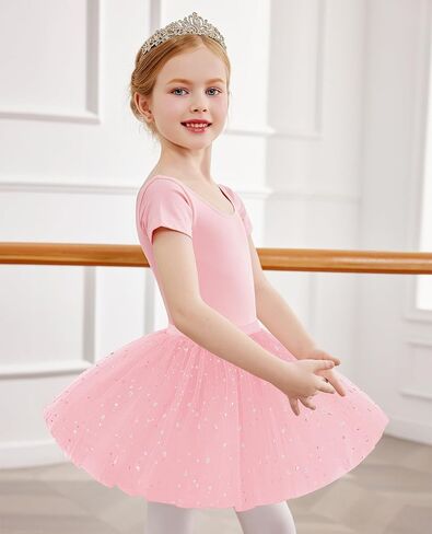 Zaclotre Girls Ballet Ballet ثياب قصيرة القوس Bow Back Tutu Ballerina Costume Toddler Dance Dance Outfit Combo in Kuwait
