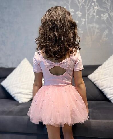 Zaclotre Girls Ballet Ballet ثياب قصيرة القوس Bow Back Tutu Ballerina Costume Toddler Dance Dance Outfit Combo in Kuwait