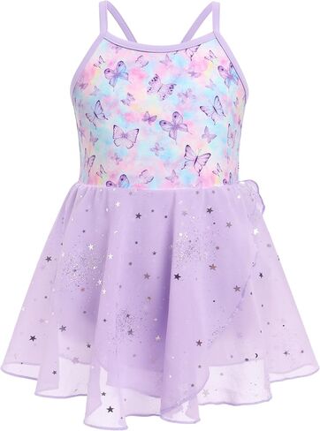 Ballet Leotards for Girl with Shiny Sequins Tulle Skirt Ballerina Dance Outfits Toddler Cross Back Ballet Dress in Kuwait