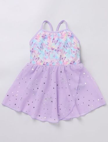 Ballet Leotards for Girl with Shiny Sequins Tulle Skirt Ballerina Dance Outfits Toddler Cross Back Ballet Dress in Kuwait