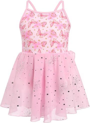 Ballet Leotards for Girl with Shiny Sequins Tulle Skirt Ballerina Dance Outfits Toddler Cross Back Ballet Dress in Kuwait