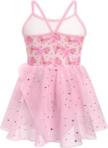 Ballet Leotards for Girl with Shiny Sequins Tulle Skirt Ballerina Dance Outfits Toddler Cross Back Ballet Dress in Kuwait