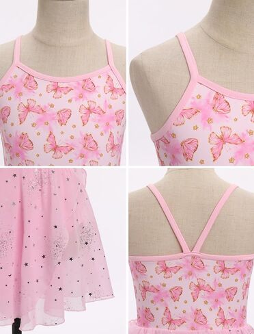 Ballet Leotards for Girl with Shiny Sequins Tulle Skirt Ballerina Dance Outfits Toddler Cross Back Ballet Dress in Kuwait