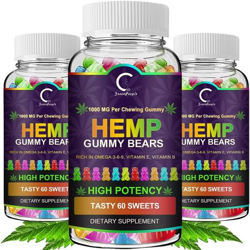 GPGP GreenPeople (3 Pack) Hemp Gummies Extra Strength, 100% Natural Hemp Oil Infused Bear Gummy for Women and Men in Saudi Arabia