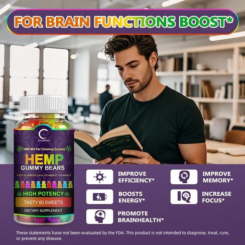 GPGP GreenPeople (3 Pack) Hemp Gummies Extra Strength, 100% Natural Hemp Oil Infused Bear Gummy for Women and Men in Saudi Arabia