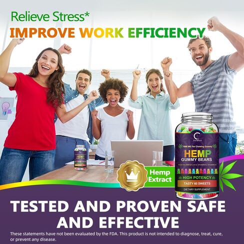 GPGP GreenPeople (3 Pack) Hemp Gummies Extra Strength, 100% Natural Hemp Oil Infused Bear Gummy for Women and Men in Saudi Arabia