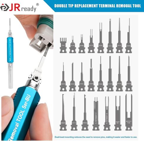 JRready ST5349 Pin Removal Tool Kit, 24PCS Replacement Pin Extractor Tools, Comprehensive Electrical Terminal Release Tool Set for Deutsch, AMP/TE, Molex, Delphi, JST, Harting Connectors in Saudi Arabia