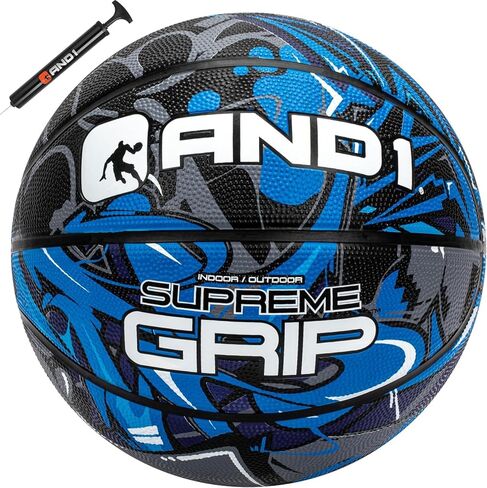 AND1 Supreme Grip Basketball: Official Regulation Size 7 (29.5 inches) Rubber Basketball - Deep Channel Construction Streetball, Made for Indoor Outdoor Basketball Games in Kuwait