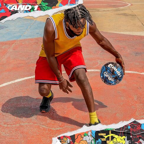 AND1 Supreme Grip Basketball: Official Regulation Size 7 (29.5 inches) Rubber Basketball - Deep Channel Construction Streetball, Made for Indoor Outdoor Basketball Games in Kuwait