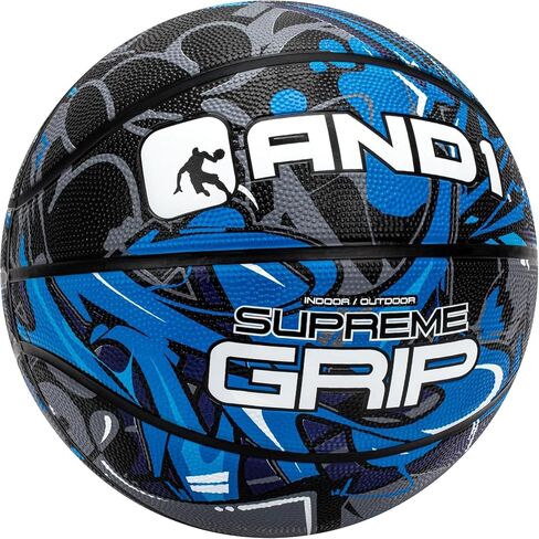 AND1 Supreme Grip Basketball: Official Regulation Size 7 (29.5 inches) Rubber Basketball - Deep Channel Construction Streetball, Made for Indoor Outdoor Basketball Games in Kuwait