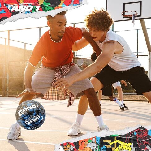 AND1 Supreme Grip Basketball: Official Regulation Size 7 (29.5 inches) Rubber Basketball - Deep Channel Construction Streetball, Made for Indoor Outdoor Basketball Games in Kuwait