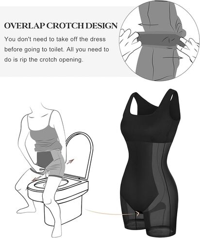 Popilush Shapewear Dress Built in Shapewear Bra 8 in 1 Square Neck Mini Slit Bodycon Summer Dress for Women in Kuwait