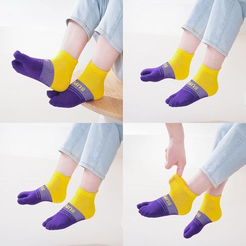 2 Pairs Cotton Two Toe Split Tabi V Socks Athletic Running Breathable Mesh Seperated Socks for Kids Girls Boys 3-12 Years in Saudi Arabia