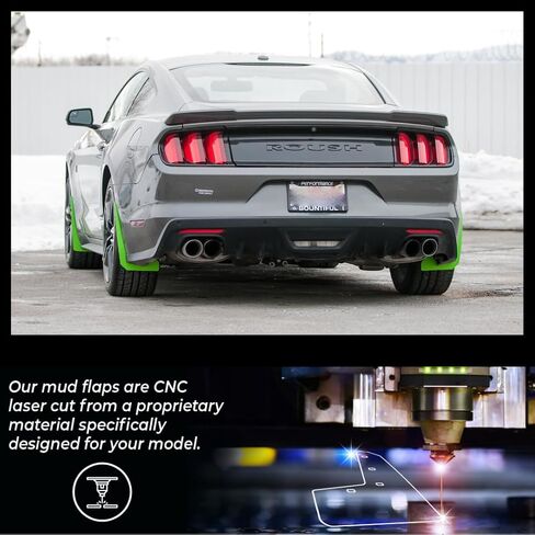حراس Splash Rokblokz لعام 2015-2019 متوافق مع Ford Mustang - Rock Guards Fit V6 - EcoBoost - و GT نماذج (وليس GT350/500) (أسود ، مجموعة من 4 - الأمامية والخلفية) in Kuwait