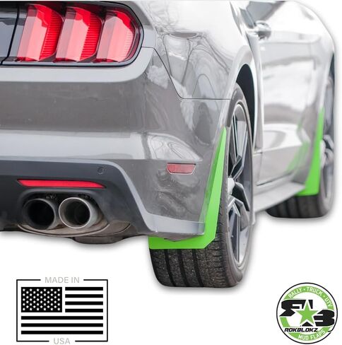 حراس Splash Rokblokz لعام 2015-2019 متوافق مع Ford Mustang - Rock Guards Fit V6 - EcoBoost - و GT نماذج (وليس GT350/500) (أسود ، مجموعة من 4 - الأمامية والخلفية) in Kuwait