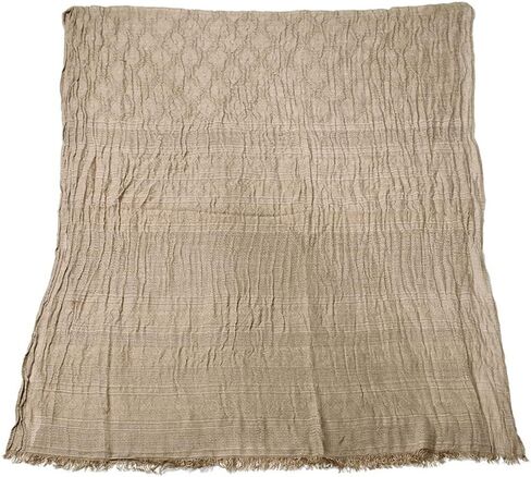 Men Cotton Linen Diamond-shaped Pattern Wrinkled Large Scarf All Seasons 75 * 35 inches in Saudi Arabia