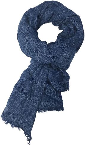 Men Cotton Linen Diamond-shaped Pattern Wrinkled Large Scarf All Seasons 75 * 35 inches in Saudi Arabia