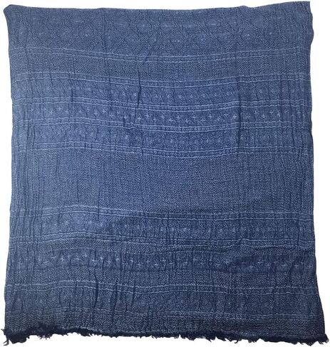 Men Cotton Linen Diamond-shaped Pattern Wrinkled Large Scarf All Seasons 75 * 35 inches in Saudi Arabia