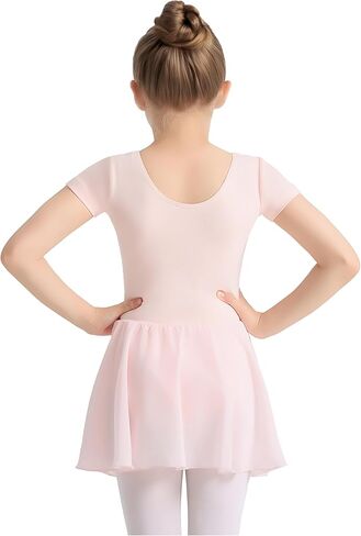 Ballet Leotards for Girls Ballet Dress for Toddler Dance Leotard Outfit with Short Sleeve, 2T-11Y in Kuwait