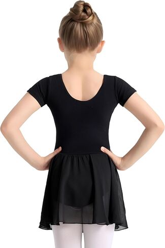 Ballet Leotards for Girls Ballet Dress for Toddler Dance Leotard Outfit with Short Sleeve, 2T-11Y in Saudi Arabia