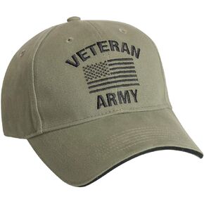 Rothco Vintage Low Profile Cap - Army Veteran, Olive Drab