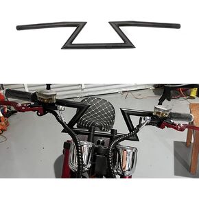 Motorcycle 1" inch Drag Handlebar Z Bar Universal 25mm Bars for Sportster Cruiser XL 883 1200 Custom Chopper Softail Dyna Street Bob, Knight Black