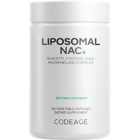 Codeage Liposomal NAC Supplement - N-Acetyl L-Cysteine Amino Acid - 2 Month Supply - Free-Form NAC - Phospholipid Complex - Vegan, Non-GMO, Gluten-Free, Dairy-Free - 120 Capsules