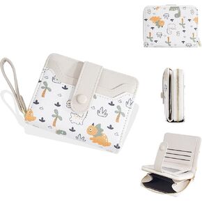 Belsmi Compact Small Leather Wallet, Dinosaur Print, For Women/Girls, Mini Bifold (Pink) in Kuwait