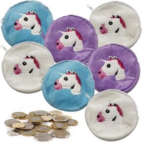 ArtCreativity Unicorn Coin Purses, Set of 12, Small Zipper Coin Bags for Girls, Cute Birthday Party Favors for Kids, Classroom Teacher Rewards, Goodie Bag Fillers, 3 Colors