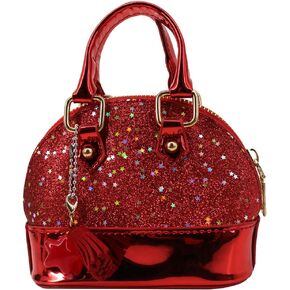 AISA Girls Mini Dome Satchel Presh Cute Sequin Coin Purse Top Handle Bag قذيفة شكل القشرة