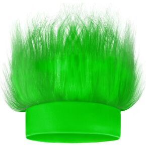 Novelty Place Green Hairy Costume Headband - Fun and Fuzzy Crazy Hair Wig Troll Hair Costume Accessories - Perfect for Sports Parties, Costume, Cosplay, and Halloween - Fit Kids, Teens and Adults