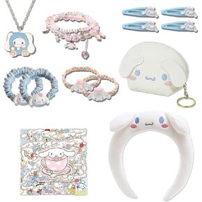 مجموعة ملحقات الشعر Kawaii تشمل سوار لطيف ، عصابة ، شريط الشعر ، علاقات الشعر ، مقاطع الشعر ، محفظة لطيفة ، ملصقات وقلادة (زرقاء ووردية)