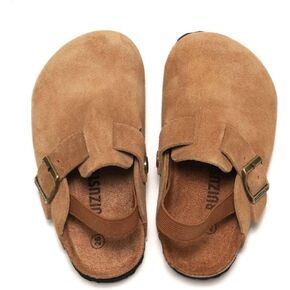 Lephyon Toddler Clogs Kids Soede Sungs مع حزام بويز فتيات الصندل Cork نعل أبازيم قابلة للتعديل قابلة للتعديل البغال المريحة على البغال