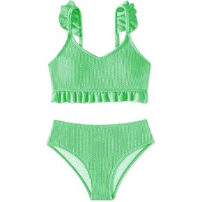 Girls Swimsuit, 2 Piece Bikini Bathing Swimwear 7-16Y