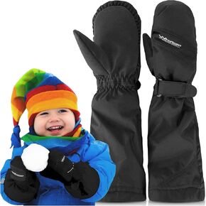 WindRider Toddler Waterproof Mittens: Ultimate Warmth with Wrist & Elbow Cinch, Over-The-Jacket Design with Pairing Clip
