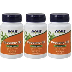 Now Supplements, Oregano Oil with Ginger and Fennel Oil, Enteric Coated, 90 Softgels (Pack of 3)